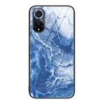 For Huawei Nova 9 Marble Pattern Glass Protective Phone Case(Blue Ocean)