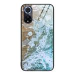 For Huawei Nova 9 Marble Pattern Glass Protective Phone Case(Beach)