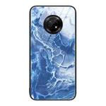 For Huawei Enjoy 20 Plus 5G Marble Pattern Glass Protective Phone Case(Blue Ocean)