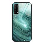 For Huawei Enjoy 20 SE 4G Marble Pattern Glass Protective Phone Case(Water Waves)