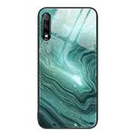 For Honor 9X Marble Pattern Glass Protective Phone Case(Water Waves)