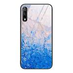 For Honor 9X Marble Pattern Glass Protective Phone Case(Ocean Waves)