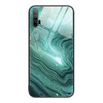 For Honor 20 Pro Marble Pattern Glass Protective Phone Case(Water Waves)