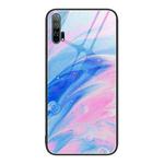 For Honor 20 Pro Marble Pattern Glass Protective Phone Case(Pink)