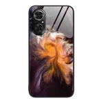 For Honor 50 SE Marble Pattern Glass Protective Phone Case(Typhoon)