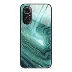 For Honor 50 SE Marble Pattern Glass Protective Phone Case(Water Waves)