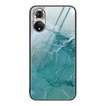 For Honor 50 Marble Pattern Glass Protective Phone Case(Green Ocean)