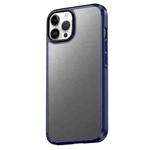For iPhone 14 Pro Max wlons Ice-Crystal Matte Four-corner Airbag Case (Blue)