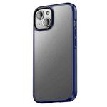 For iPhone 14 Plus wlons Ice-Crystal Matte Four-corner Airbag Case (Blue)