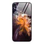 For iPhone XR Marble Pattern Glass Protective Phone Case For iPhone 1XR(Typhoon)