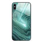 For iPhone XS Max Marble Pattern Glass Protective Phone Case(Water Waves)