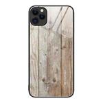 For iPhone 11 Pro Max Wood Grain Glass Protective Case (Grey)