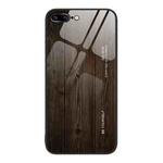 Wood Grain Glass Protective Case For iPhone 7 Plus(Black)