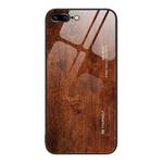 Wood Grain Glass Protective Case For iPhone 7 Plus(Dark Brown)