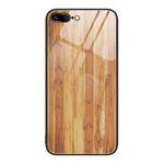 Wood Grain Glass Protective Case For iPhone 7 Plus(Yellow)