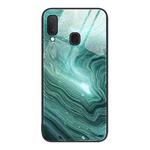 For Samsung Galaxy A20e Marble Pattern Glass Protective Phone Case(Water Waves)