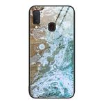 For Samsung Galaxy A20e Marble Pattern Glass Protective Phone Case(Beach)