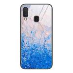 For Samsung Galaxy A20e Marble Pattern Glass Protective Phone Case(Ocean Waves)