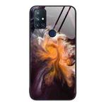 For OnePlus Nord N10 5G Marble Pattern Glass Protective Phone Case(Typhoon)