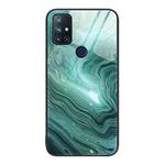 For OnePlus Nord N10 5G Marble Pattern Glass Protective Phone Case(Water Waves)