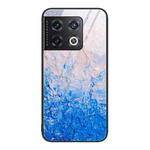 For OnePlus 10 Pro Marble Pattern Glass Protective Phone Case(Ocean Waves)