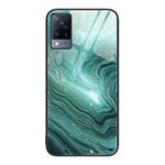 For vivo S9 Marble Pattern Glass Protective Phone Case(Water Waves)