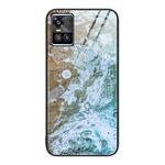 For vivo S10 Marble Pattern Glass Protective Phone Case(Beach)