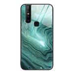 For vivo V15 Marble Pattern Glass Protective Phone Case(Water Waves)