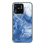 For Xiaomi Redmi 10C Marble Pattern Glass Protective Phone Case(Blue Ocean)