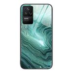 For Xiaomi Redmi K50 Marble Pattern Glass Protective Phone Case(Water Waves)