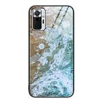 For Xiaomi Redmi Note 10 Pro 4G Global Marble Pattern Glass Protective Phone Case(Beach)