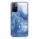 For Xiaomi Poco M4 Pro 5G Marble Pattern Glass Protective Phone Case(Blue Ocean)