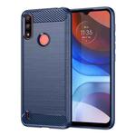 For Lenovo K13 Brushed Texture Carbon Fiber TPU Phone Case(Blue)