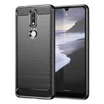 For Nokia 2.4 Brushed Texture Carbon Fiber TPU Phone Case(Black)