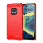 For Nokia XR20 Brushed Texture Carbon Fiber TPU Phone Case(Red)