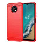 For Nokia G50 Brushed Texture Carbon Fiber TPU Phone Case(Red)