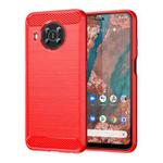 For Nokia X100 Brushed Texture Carbon Fiber TPU Phone Case(Red)