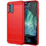 For Nokia G21 Brushed Texture Carbon Fiber TPU Phone Case(Red)