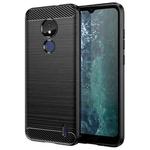 For Nokia C21 Brushed Texture Carbon Fiber TPU Phone Case(Black)