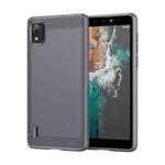 For Nokia C2 2nd Edition Brushed Texture Carbon Fiber TPU Phone Case(Grey)