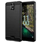 For Nokia C100 Brushed Texture Carbon Fiber TPU Phone Case(Black)