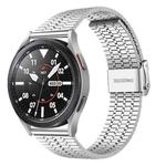 20mmFor Samsung Smart Watch Universal Seven-bead Stainless Steel Watch Band(Silver)