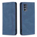 For Motorola Moto G62 Magnetic RFID Blocking Anti-Theft Leather Phone Case(Blue)