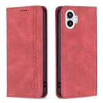 For Nothing Phone 1 Magnetic RFID Blocking Anti-Theft Leather Phone Case(Red)