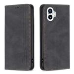 For Nothing Phone 1 Magnetic RFID Blocking Anti-Theft Leather Phone Case(Black)