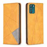 For Motorola Moto G42 4G Prismatic Invisible Magnetic Leather Phone Case(Yellow)