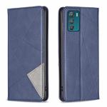 For Motorola Moto G42 4G Prismatic Invisible Magnetic Leather Phone Case(Blue)