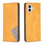 For Nothing Phone 1 Prismatic Invisible Magnetic Leather Phone Case(Yellow)