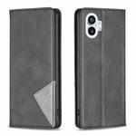 For Nothing Phone 1 Prismatic Invisible Magnetic Leather Phone Case(Black)