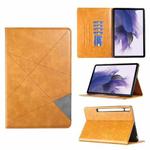For Samsung Galaxy Tab S8 / Tab S7+ / Tab S7 FE Prismatic Leather Tablet Case(Yellow)